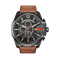 Diesel Mega Chief Quartz Chronograph Brown Leather Watch For Men - DZ4343