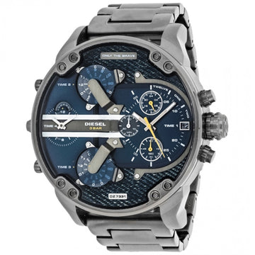 Diesel Big Daddy 2.0 Blue Dial Grey Stainless Steel Watch For Men - DZ7331