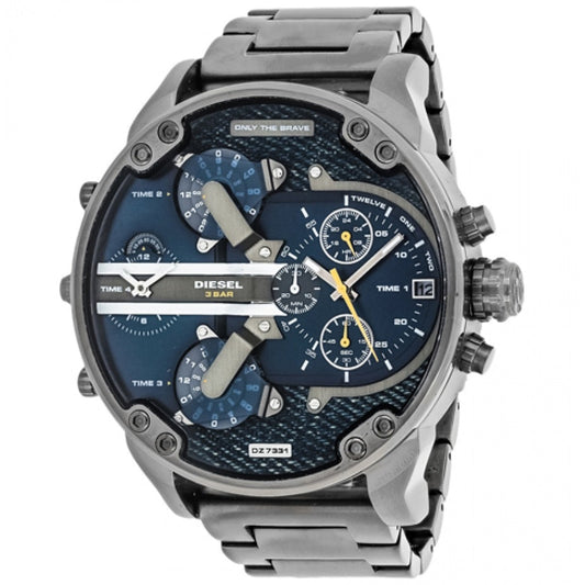 Diesel Big Daddy 2.0 Blue Dial Grey Stainless Steel Watch For Men - DZ7331