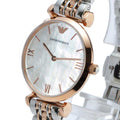 Emporio Armani T Bar Gianni Classic Mother Of Pearl Dial Two Tone Steel Strap Watch For Women - AR1683