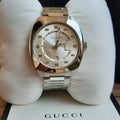 Gucci GG2570 Quartz Silver Dial Silver Steel Strap Watch For Men - YA142308