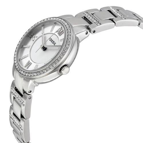 Fossil Virginia Silver Dial Silver Steel Strap Watch for Women - ES3282