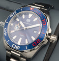 Tag Heuer Aquaracer Henrik Lundqvist Special Edition Blue Dial Silver Steel Strap Watch for Men - WAY101J.BA0746