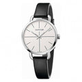 Calvin Klein Evan White Dial Black Leather Strap Watch for Women - K7B231CY