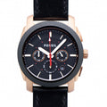 Fossil Machine Chronograph Black Dial Black Leather Strap Watch for Men - FS5120