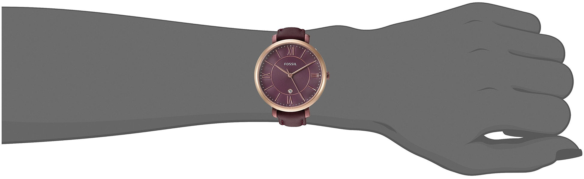 Fossil Jacqueline Purple Dial Purple Leather Strap Watch for Women  - ES4099