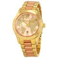 Michael Kors Layton Rose Gold Dial Gold Stainless Steel Strap Watch for Women - MK6476