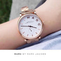 Marc Jacobs Baker White Dial Rose Gold Stainless Steel Strap Watch for Women - MBM3244