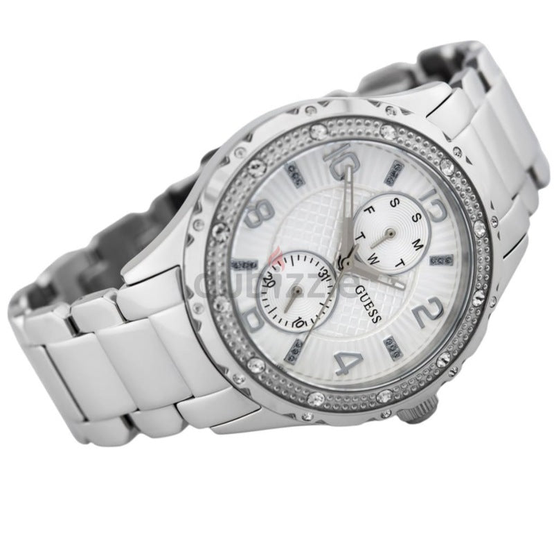 Guess Siren White Dial Silver Steel Strap Watch for Women - W0442L1