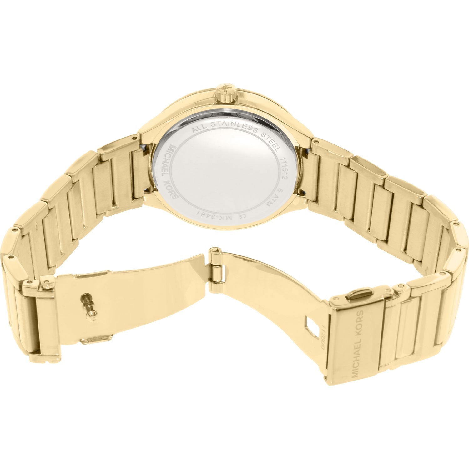 Michael Kors Kerry Mother of Pearl Dial Gold Steel Strap Watch for Women - MK3481