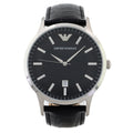 Emporio Armani Renato Black Dial Black Leather Strap Watch For Men - AR2411