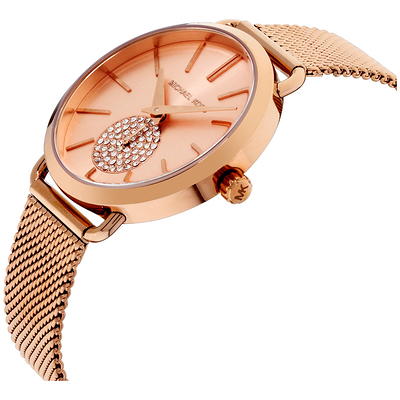 Michael Kors Portia Rose Gold Dial Rose Gold Mesh Bracelet Watch for Women - MK3845