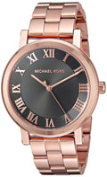 Michael Kors Noire Black Dial Rose Gold Steel Strap Watch for Women - MK3585