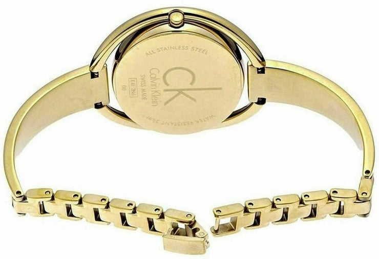 Calvin Klein Impetuous White Dial Gold Steel Strap Watch for Women - K4F2N516