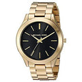 Michael Kors Runway Black Dial Gold Steel Strap Watch for Women - MK3478