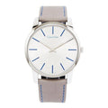 Calvin Klein City Silver Dial Grey Leather Strap Watch for Men - K2G211Q4