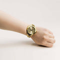 Michael Kors Runway Gold Dial Gold Steel Strap Watch for Women - MK3222