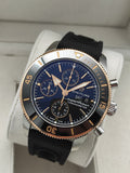 Breitling Superocean Heritage Chronograph 44 Black Dial Black Mesh Bracelet Watch for Men - U13313121B1S1