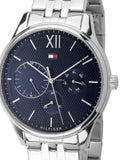 Tommy Hilfiger Damon Chronograph Blue Dial Silver Steel Strap Watch for Men - 1791416