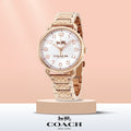 Coach Delancey White Dial Rose Gold Steel Strap Watch for Women - 14502497