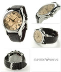 Emporio Armani Valente Chronograph Brown Dial Brown Leather Strap Watch For Men - AR1785