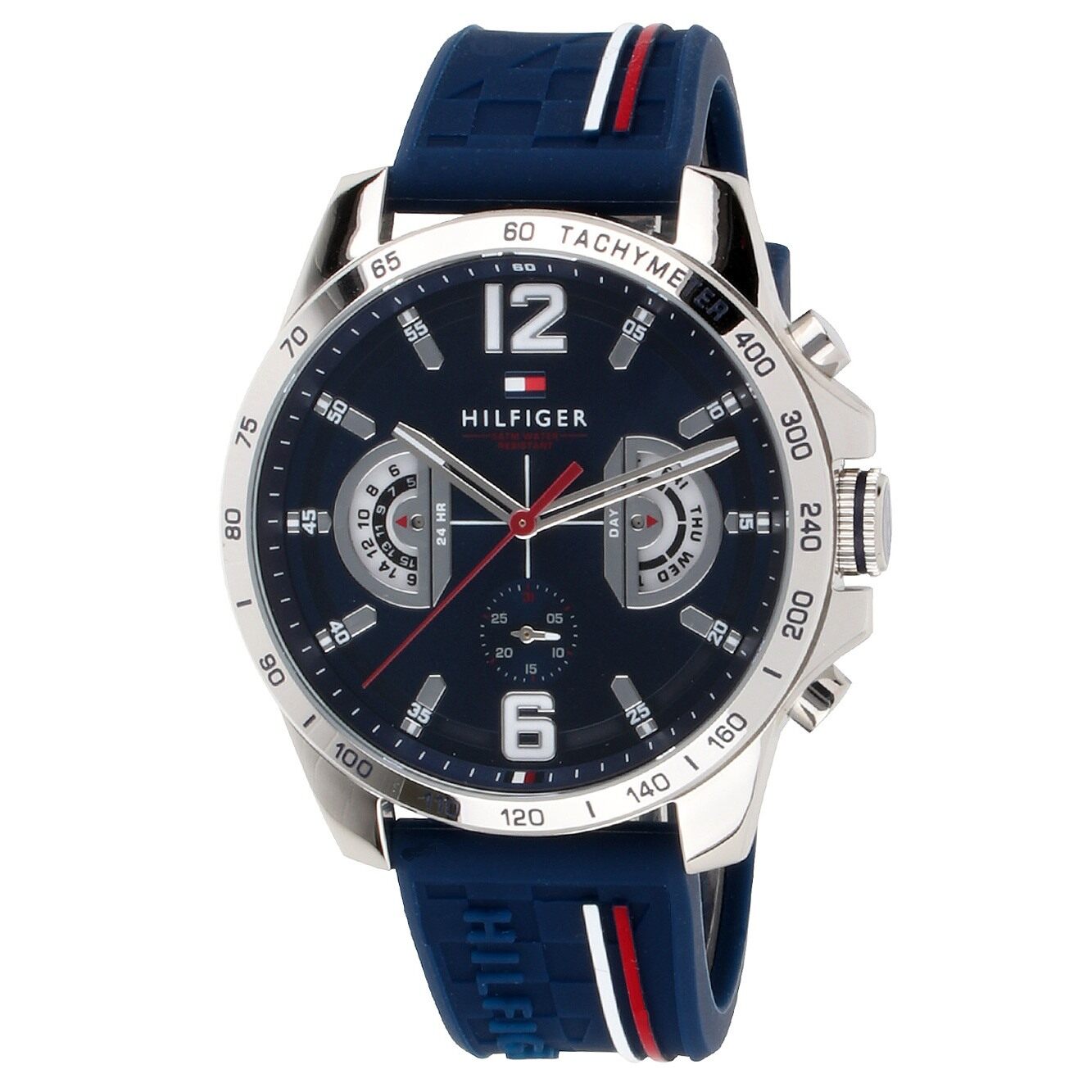 Tommy Hilfiger Decker Blue Dial Blue Rubber Strap Watch for Men - 1791476