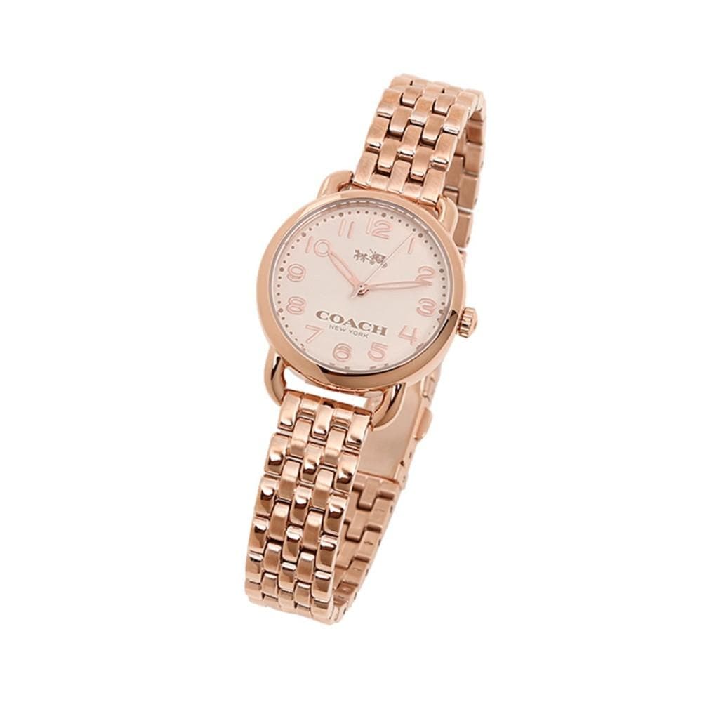 Coach Delancey White Dial Rose Gold Steel Strap Watch for Women - 14502242