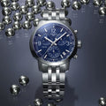 Tissot PRC 200 Chronograph Blue Dial Silver Steel Strap Watch For Men - T114.417.11.047.00