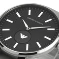 Emporio Armani Renato Quartz Black Dial Silver Steel Strap  Watch For Men - AR11118