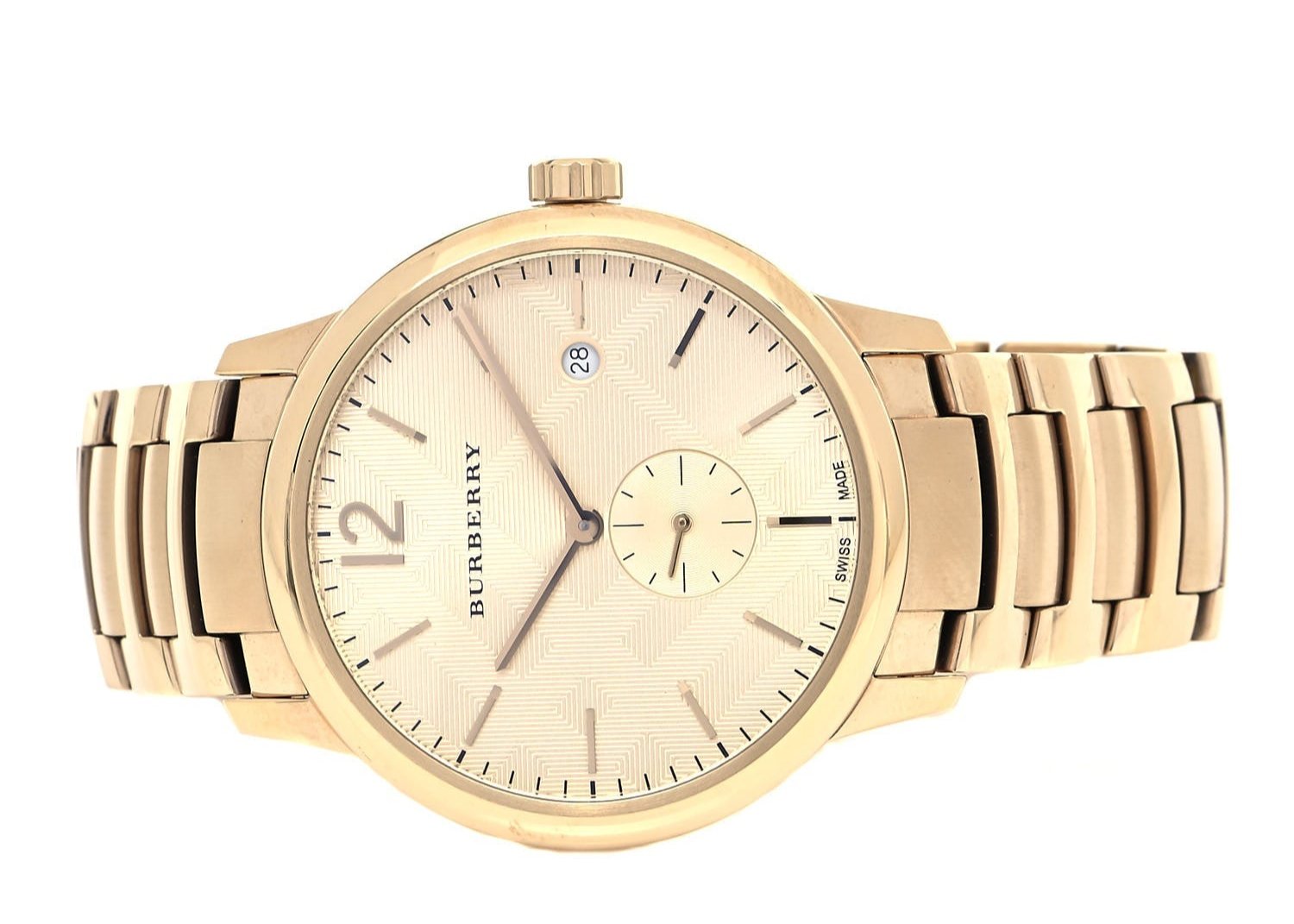 Burberry The Classic Yellow Gold Dial Gold Steel Strap Watch for Men - BU10006