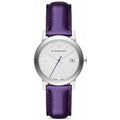 Burberry The City Silver Dial Purple Leather Strap Watch for Women - BU9122