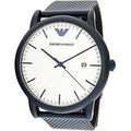 Emporio Armani Luigi Quartz White Dial Blue Mesh Bracelet Watch For Men - AR11025