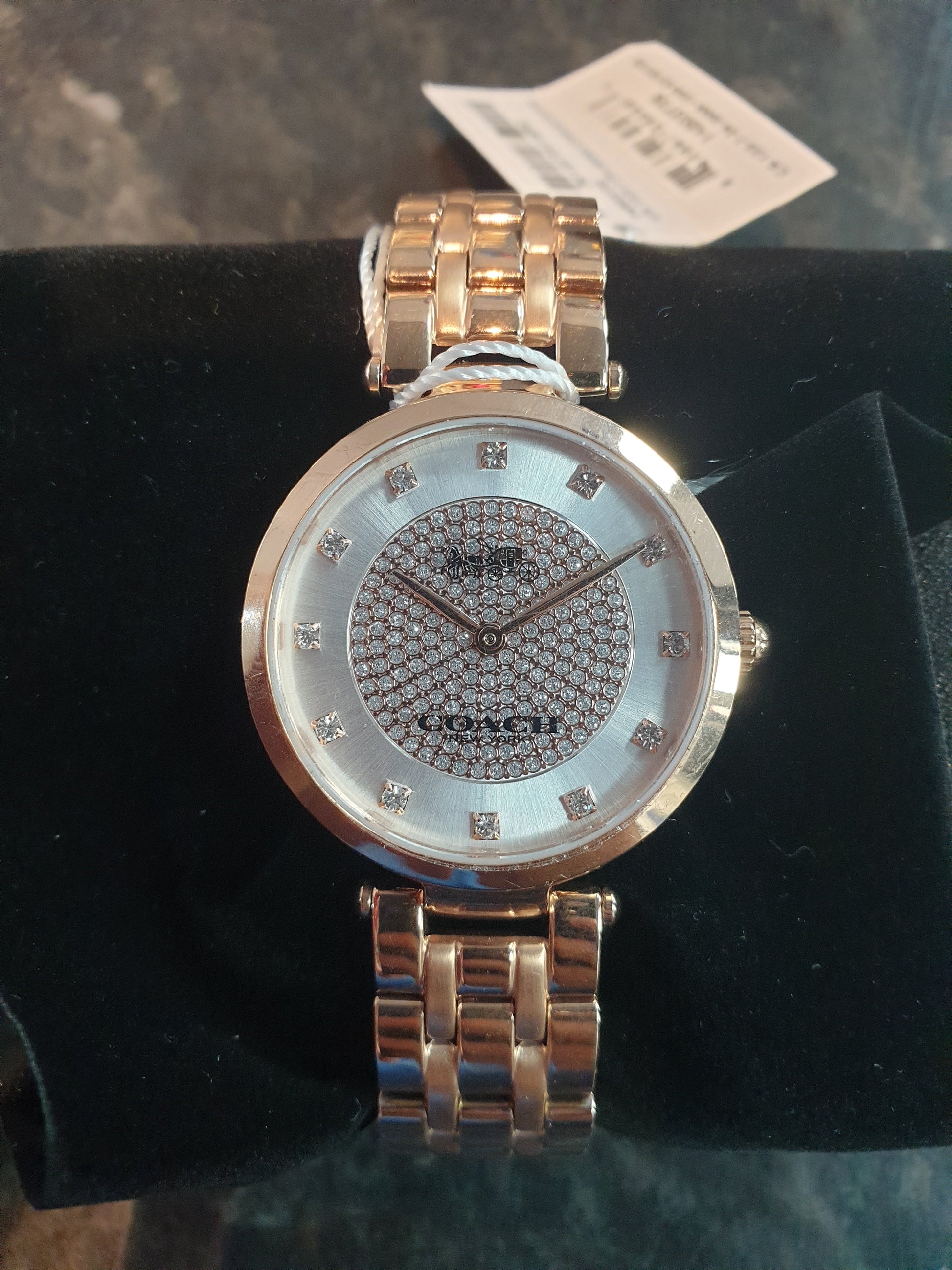 Coach Park Silver Dial Rose Gold Steel Strap Watch for Women - 14503735