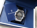 Maserati Potenza Automatic Black Dial Black Leather Strap Watch For Men - R8821108001