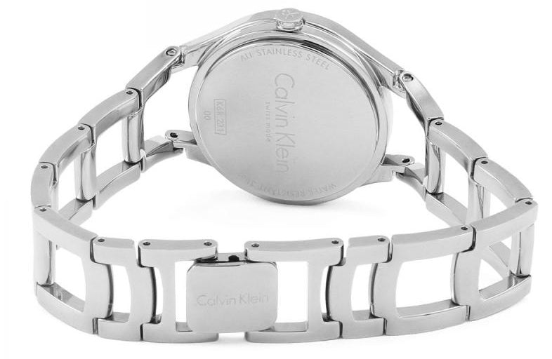 Calvin Klein Class White Dial Silver Steel Strap Watch for Women - K6R23126