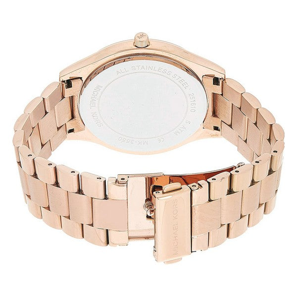 Michael Kors Pink Dial Rose Gold Steel Strap Watch for Women - MK3550