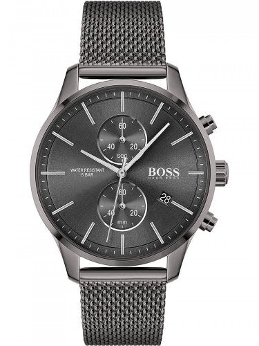 Hugo Boss Associate Grey Dial Grey Mesh Bracelet Watch for Men - 1513870