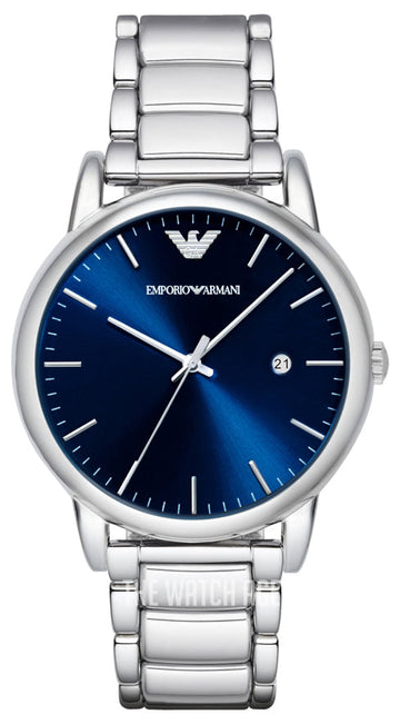 Emporio Armani Dress Analog Blue Dial Silver Steel Strap Watch For Men - AR8033