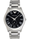 Emporio Armani Valente Quartz Black Dial Silver Steel Strap Watch For Men - AR11086