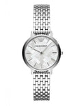 Emporio Armani Kappa Mother of Pearl Dial Silver Steel Strap Watch For Women - AR11112