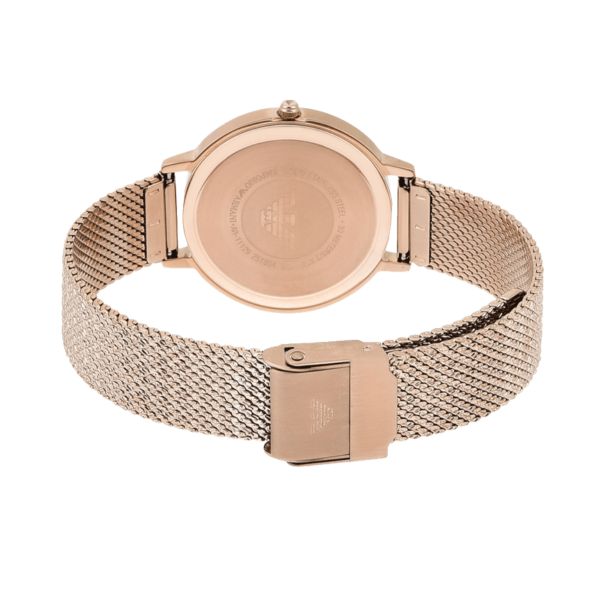 Emporio Armani Kappa Quartz Pink Dial Pink Mesh Bracelet Watch For Women - AR11129