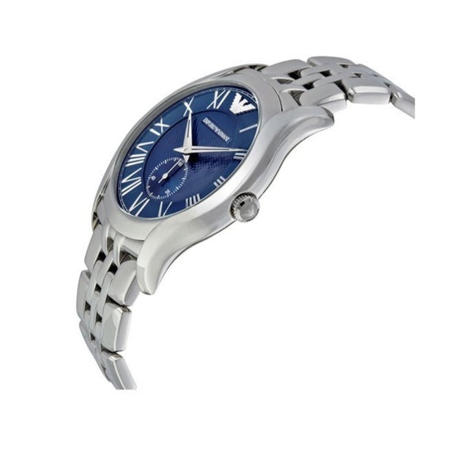 Emporio Armani Valente Chronograph Blue Dial Silver Steel Strap Watch For Men - AR1789