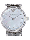 Emporio Armani Gianni T Bar Blue Dial Silver Steel Strap Watch For Women - AR1961