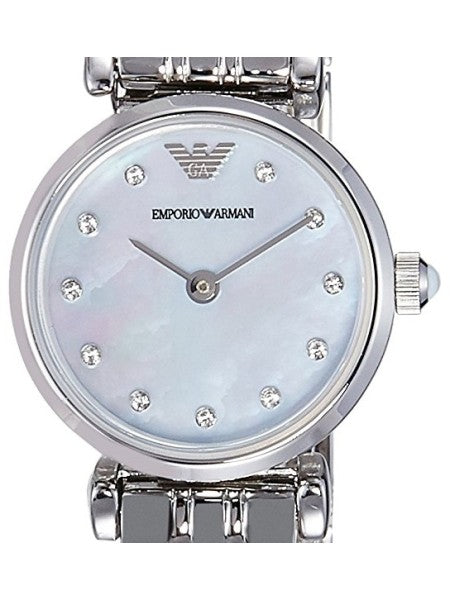Emporio Armani Gianni T Bar Blue Dial Silver Steel Strap Watch For Women - AR1961