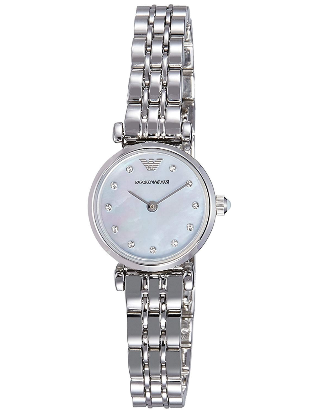 Emporio Armani Gianni T Bar Blue Dial Silver Steel Strap Watch For Women - AR1961