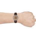 Emporio Armani Luigi Meccanico Brown Dial Brown Leather Strap Watch For Men - AR1982