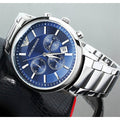 Emporio Armani Renato Chronograph Blue Dial Silver Steel Strap Watch For Men - AR2448