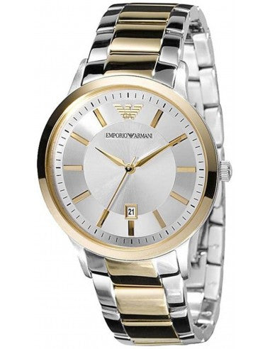 Emporio Armani Renato Silver Dial Two Tone Stainless Steel Watch For Men - AR2449