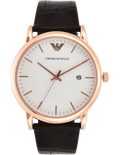 Emporio Armani Luigi White Dial Brown Leather Strap Watch For Men - AR2502