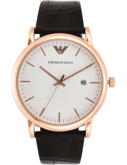 Emporio Armani Luigi White Dial Brown Leather Strap Watch For Men - AR2502